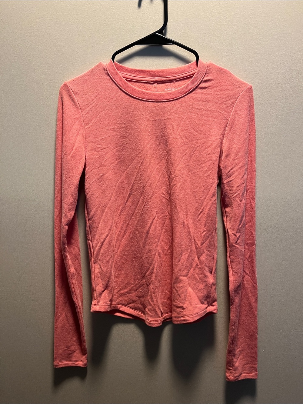 American Eagle Women's Long Sleeve Crewneck Top - Peach